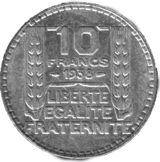 10 Francs Turin Pièce Argent France
