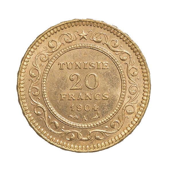 20 francs Tunisie Or non boursables Pièce d'or en Or