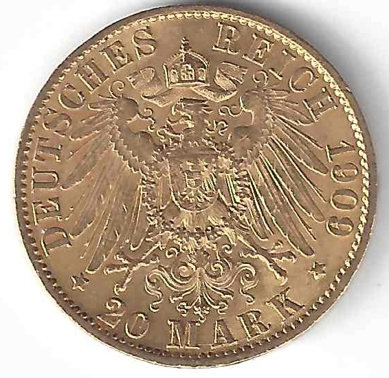 20 Mark Wilhelm II en Or