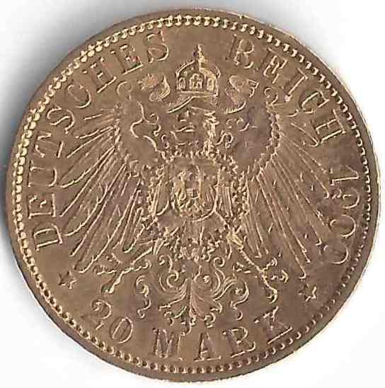 20 Mark Wilhelm II en Or