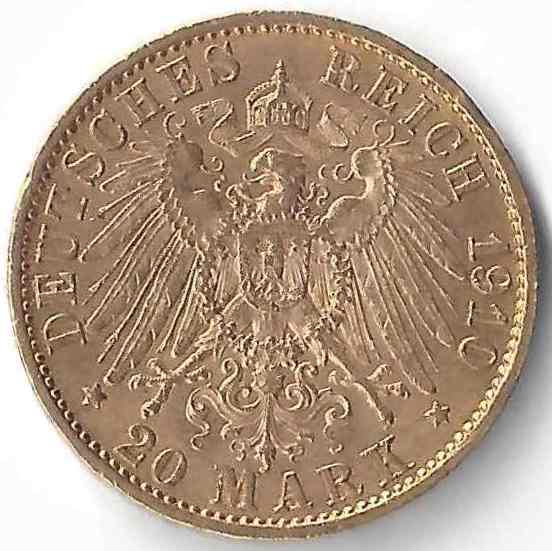 20 Mark Wilhelm II  en Or