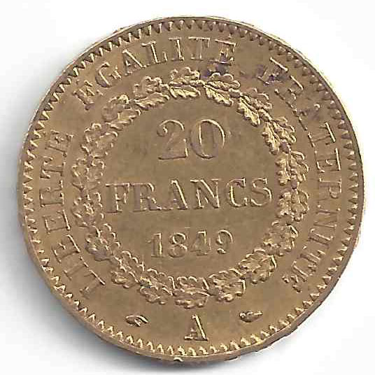 Napoléon 20 Francs Génie en Or