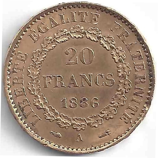 Napoléon 20 Francs Génie en Or