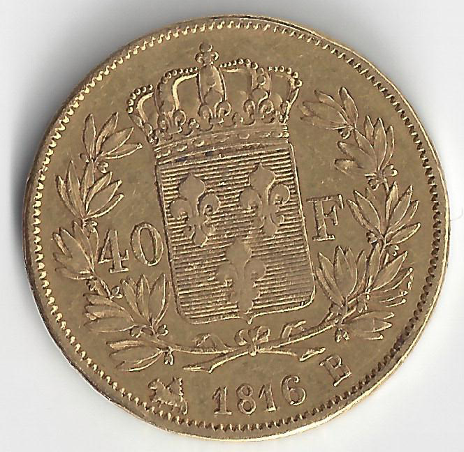 Louis XVIII 40 Francs en Or