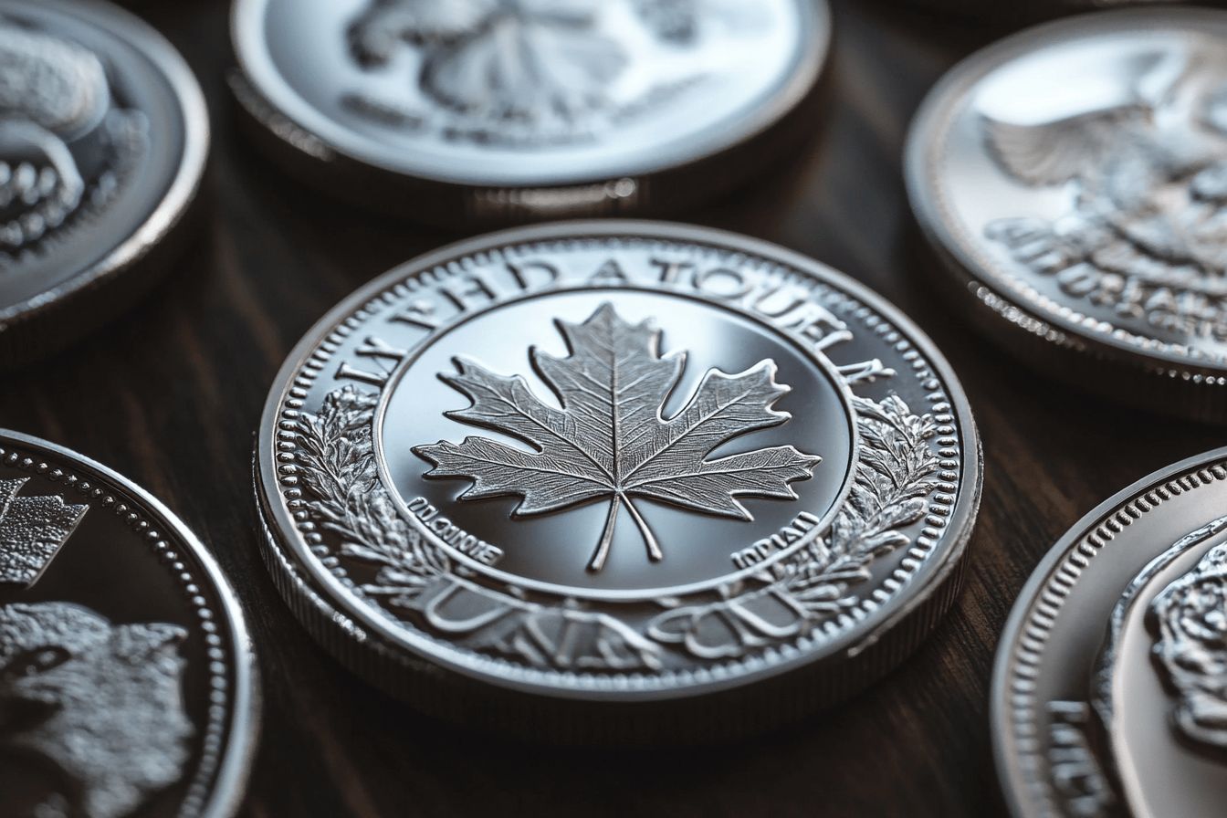 Les pièces en argent les plus accessibles pour débuter : Maple Leaf, Philharmonique, American Eagle